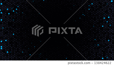 Tech hexagon background, dark honeycomb, blue glowing dots, central copy space. For websites, dashboards, cybersecurity, fintech slides, headers, app screens. Tech backgrounds. Vector illustration Tech hexagon background, dark honeycomb, blue glowing dots, central copy space. For websites, dashboards, cybersecurity, fintech slides, headers, app screens. Tech backgrounds. Vector illustration 138424622