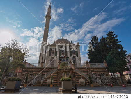 Salepcioglu Mosque, a historic landmark in Izmir, Turkey, under a blue sky with clouds Salepcioglu Mosque, a historic landmark in Izmir, Turkey, under a blue sky with clouds 138425020