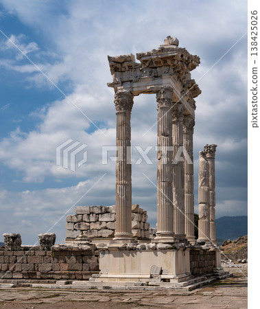 Ancient Temple of Trajan at Pergamon Acropolis, Bergama, Turkey 138425026
