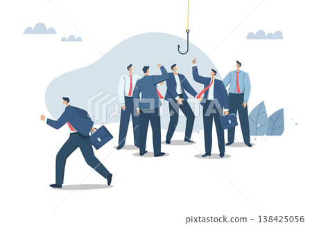 Think different, stand out from the crowd. businessman working with different business ideas Straight to success, with businessmen walking away from the pack symbol of difference and creative. Think different, stand out from the crowd. businessman working with different business ideas Straight to success, with businessmen walking away from the pack symbol of difference and creative. 138425056