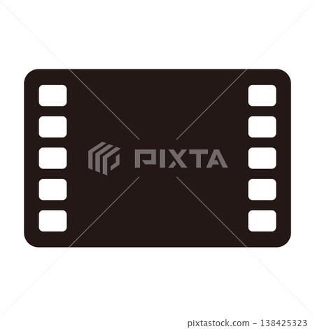 Movie filmstrip black silhouette icon illustration Movie filmstrip black silhouette icon illustration 138425323