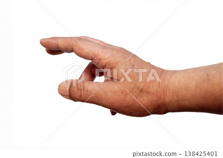 Finger movements and hands of senior men 138425401