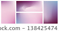 Set of soft blurred vector wavy lilac violet and magenta pink mesh gradient backgrounds. Abstract vibrant fuchsia and purple digital watercolor gradation for liquid concept, fluid design, banner 138425474