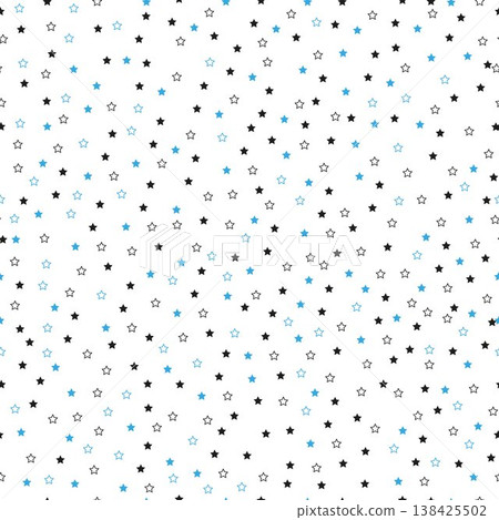 Seamless black stars pattern white background 138425502