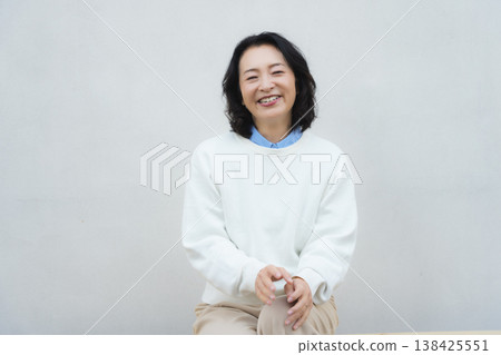 A portrait of my healthy mother at home. 138425551