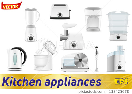 electrical appliances for the kitchen vector illustration electrical appliances for the kitchen vector illustration 138425678