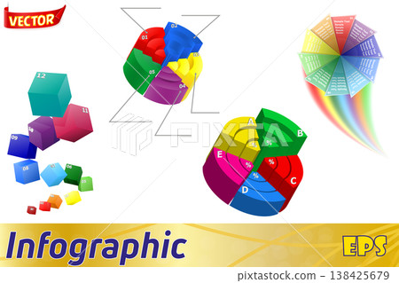 multicolor infographics vector illustration multicolor infographics vector illustration 138425679