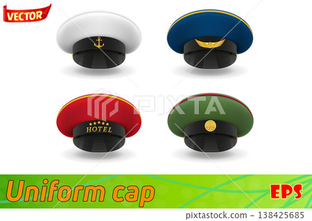 professional uniform caps vector illustration professional uniform caps vector illustration 138425685