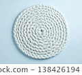 Brand friendly. Commercial use. Carpet in pastel colors on a white background. Home decor. Top view. 138426194