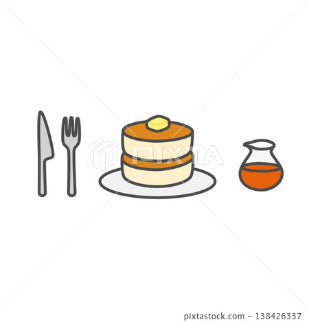 簡單的煎餅插圖 138426337