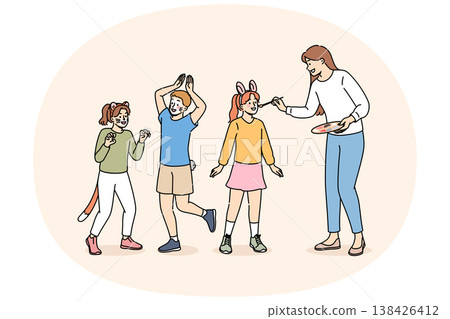 Children party dedicated to animals, with face painting for boys and girls from caring woman artist 138426412