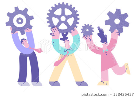 Diverse employees work together for shared company success Diverse employees work together for shared company success 138426437