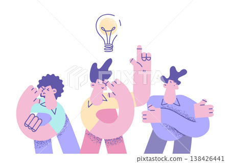 Employees think together develop business strategy Employees think together develop business strategy 138426441