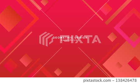 Red geometric background material combined with diagonal squares and lines 138426478