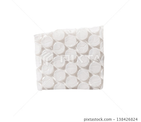 Transparent plastic bubble sheet with enclosed air pockets forming protective texture. Light Transparent plastic bubble sheet with enclosed air pockets forming protective texture. Light 138426824