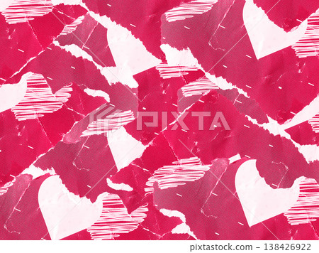 Torn paper texture forms abstract background with ripped edges, teared hearts, rough grunge pattern, Torn paper texture forms abstract background with ripped edges, teared hearts, rough grunge pattern, 138426922
