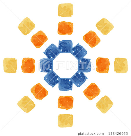 Playful Watercolor Series | Square Pattern Wreath Frame, Geometric, Vivid, for Kindergarten/Preschool Playful Watercolor Series | Square Pattern Wreath Frame, Geometric, Vivid, for Kindergarten/Preschool 138426953