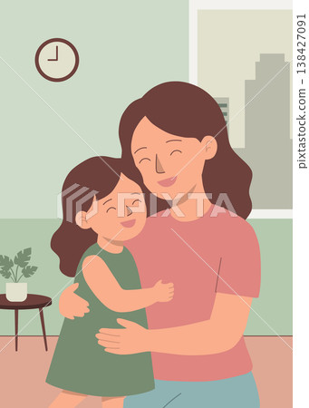 Mother and Daughter Love Family Illustration 138427091