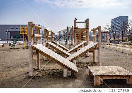 Playground equipment at Tagajo Central Park 138427889