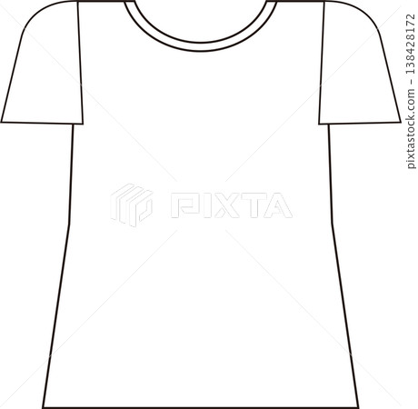 Illustration of a simple short-sleeved T-shirt to wear on a hot day - white - women's 138428172