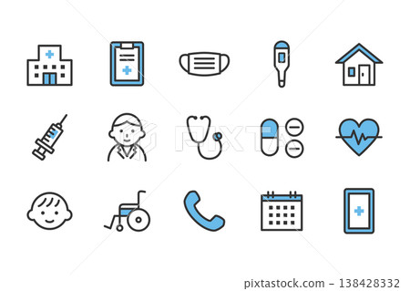 Hospital/Clinic Illustration Icon Set 138428332