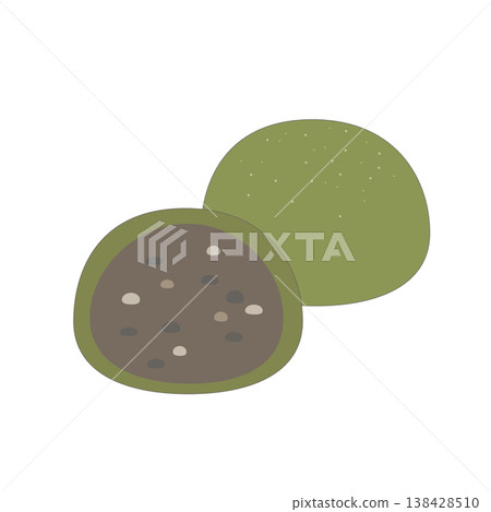 Kusamochi (rice cake with mugwort) - Japanese sweet illustration - cute, simple, transparent background Kusamochi (rice cake with mugwort) - Japanese sweet illustration - cute, simple, transparent background 138428510