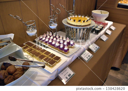 A variety of sweets from the hotel buffet A variety of sweets from the hotel buffet 138428620