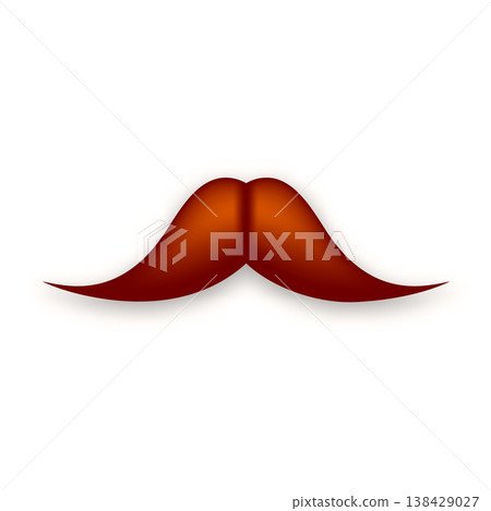 Mustache icon in classic style. Hipster, barber, retro, vintage facial hair symbol for logo, branding, poster, sticker, fashion, barbershop and design projects. Vector illustration 138429027