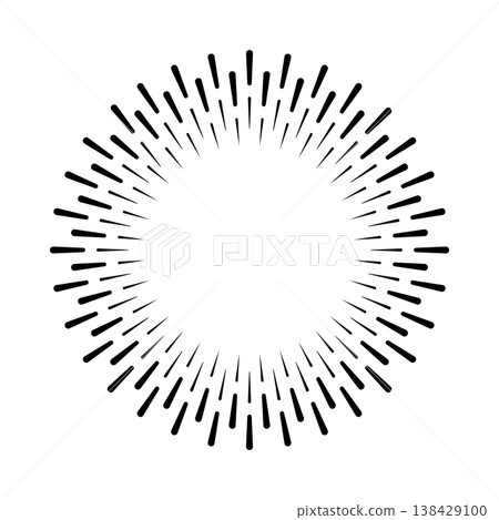 Vintage sunburst, sunset beams. Boho style, modern minimalist bohemian design. Hand drawn bursting sun, light rays. Logotype or lettering design element in retro style. Vector illustration 138429100