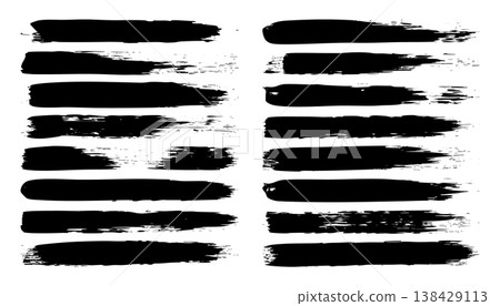 Long grunge brush strokes, lines, ink smudges, hand-drawn scribble shapes. Handmade sketchy marks, stains, charcoal streaks. Paint textures, dry brush effect. Marker underline. Vector illustration Long grunge brush strokes, lines, ink smudges, hand-drawn scribble shapes. Handmade sketchy marks, stains, charcoal streaks. Paint textures, dry brush effect. Marker underline. Vector illustration 138429113