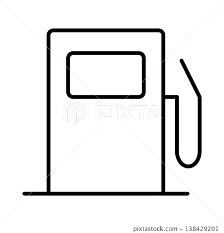 Simple icon illustration (line drawing) of a gas station 001 Simple icon illustration (line drawing) of a gas station 001 138429201