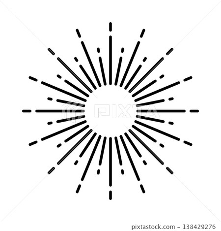 Vintage sunburst, sunset beams. Boho style, modern minimalist bohemian design. Hand drawn bursting sun, light rays. Logotype or lettering design element in retro style. Vector illustration Vintage sunburst, sunset beams. Boho style, modern minimalist bohemian design. Hand drawn bursting sun, light rays. Logotype or lettering design element in retro style. Vector illustration 138429276