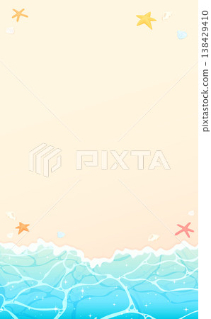 Sparkling shoreline and sandy beach background 2_vertical 138429410