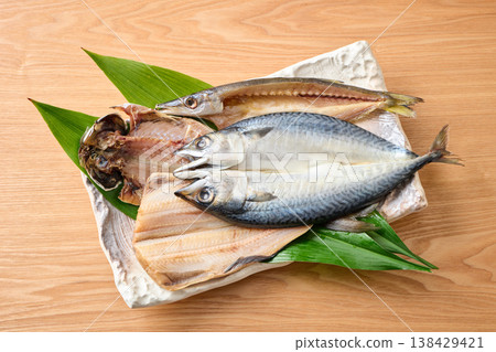 4 types of dried fish 4 types of dried fish 138429421