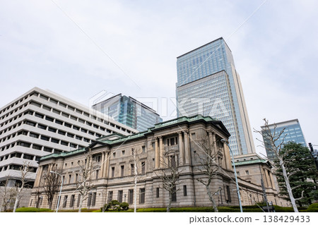 Bank of Japan and skyscrapers 138429433