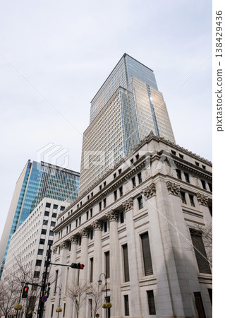 Bank of Japan and skyscrapers Bank of Japan and skyscrapers 138429436