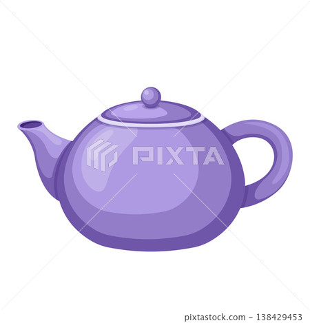 Purple Teapot Cartoon Vector Illustration Image Purple Teapot Cartoon Vector Illustration Image 138429453