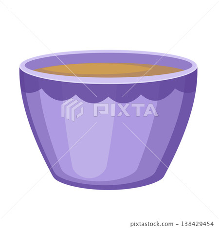 Purple Tea Cup Cartoon Vector Illustration Image 138429454