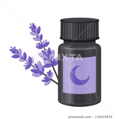 Plant Lavender Essential Oil Cartoon Vector Illustration Plant Lavender Essential Oil Cartoon Vector Illustration 138429459
