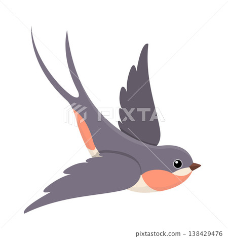 Cartoon Cute Animal Flying Swallow Bird Vector Illustration Cartoon Cute Animal Flying Swallow Bird Vector Illustration 138429476