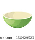 Cute Cartoon Green Bowl Vector Illustration 138429523