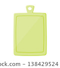 Cute Cartoon Green Cutting Board Vector Illustration 138429524