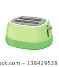 Cute Cartoon Light Green Toaster Vector Illustration 138429528