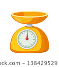 Cute Cartoon Orange Kitchen Scale Vector Illustration 138429529