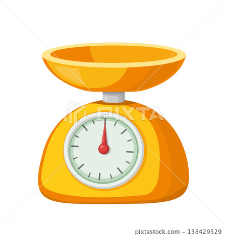 Cute Cartoon Orange Kitchen Scale Vector Illustration Cute Cartoon Orange Kitchen Scale Vector Illustration 138429529