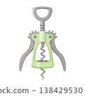 Cute Cartoon Wine Corkscrew Vector Illustration 138429530