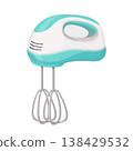 Cute Cartoon Hand Mixer Vector Illustration 138429532