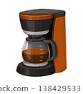 Cartoon Kitchen Tool Coffee Maker Vector Illustration 138429533