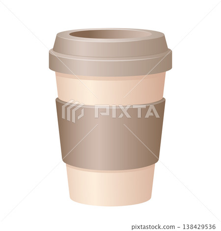 Takeaway Coffee Cup Gradient Color Vector Illustration 138429536