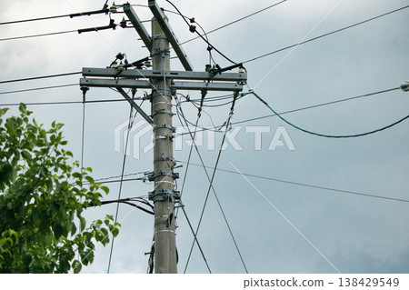 Utility poles and wires 138429549
